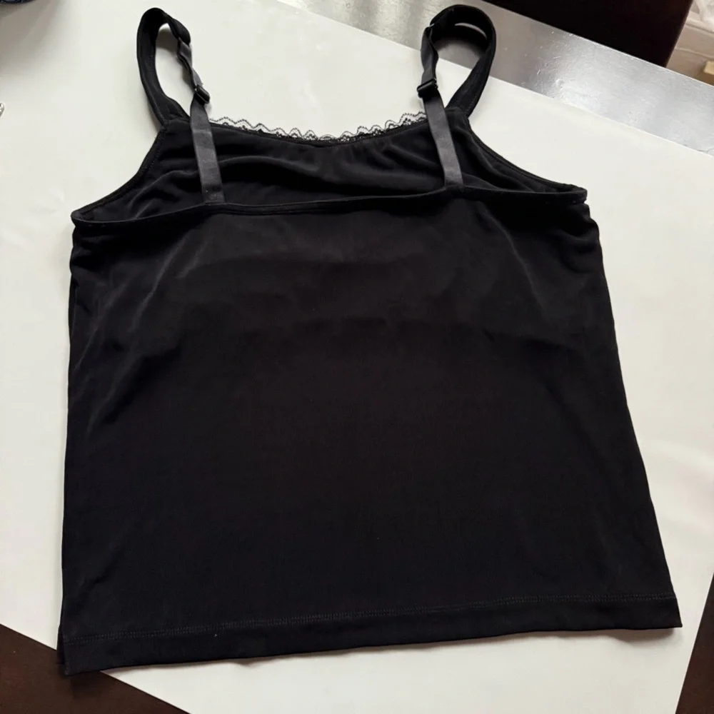 Chico’s Travelers Lace Trim Camisole Top Women’s 3 Black Stretch Layering XL - Picture 6 of 9